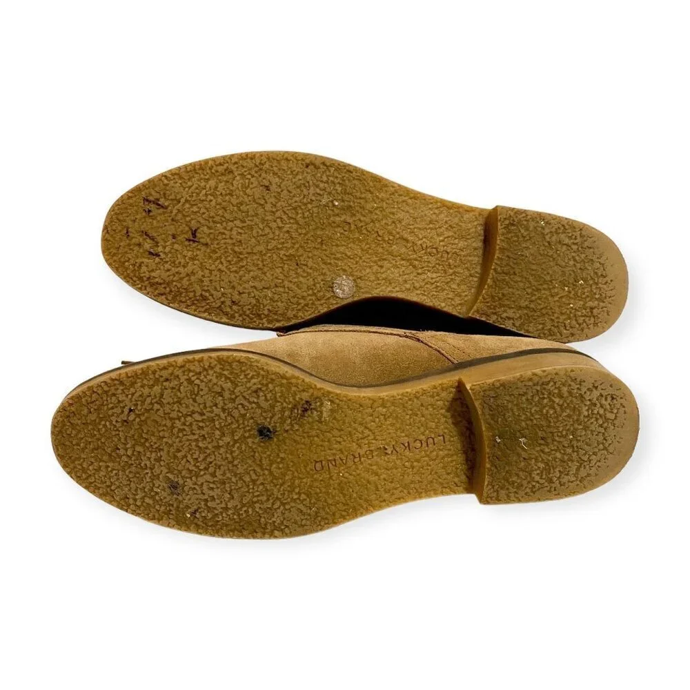 Lucky Brand Garboh Tan Suede Dessert Booties 10M